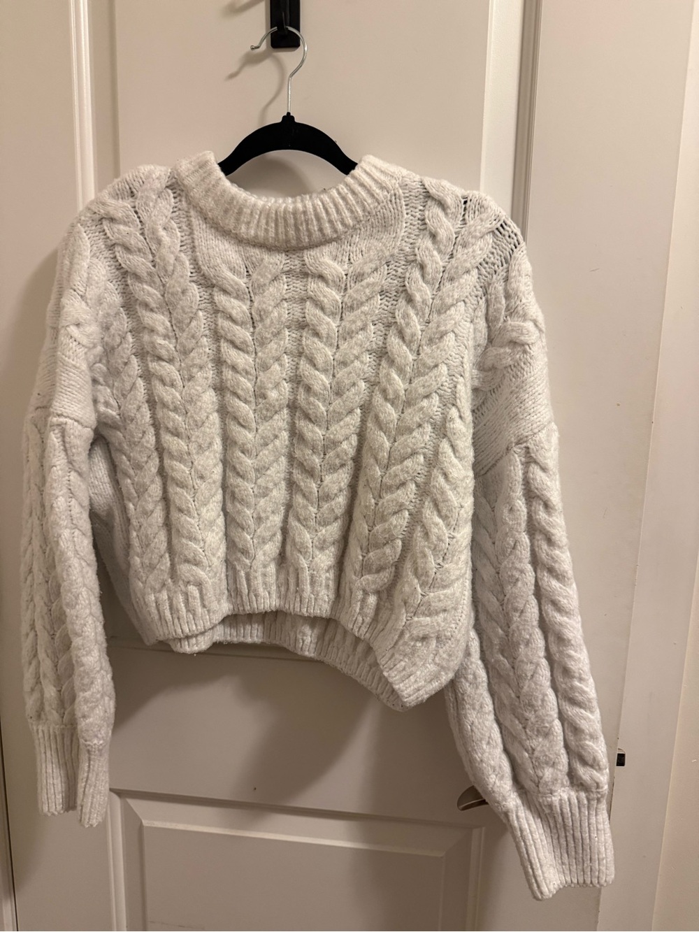 Ardene Cream Cable Knit Crew Sweater